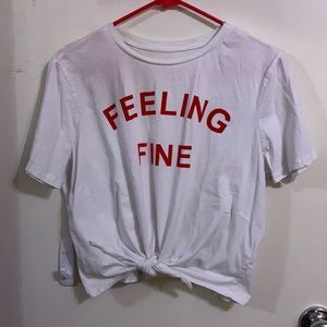 Feeling Fine Front Crop Tie Tee
